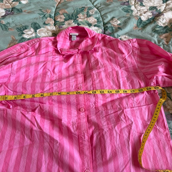 A New Day Bright Pink Striped Shirt - Picture 2 of 4